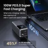 Ugreen 20000mAh 130W ātrās uzlādes ārējais akumulators litija pelēks