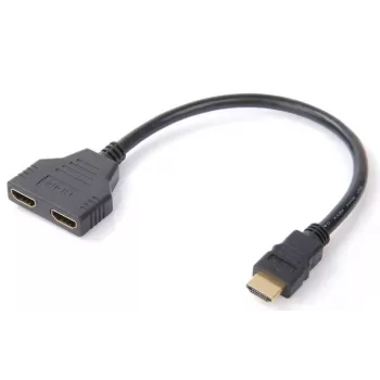 Microconnect HDMI Y-sadalītāja kabelis, 0,2 m, HDMI Type A (Standard), 2 x HDMI Type A (Standard), 1920 x 1200 pikseļi, melns