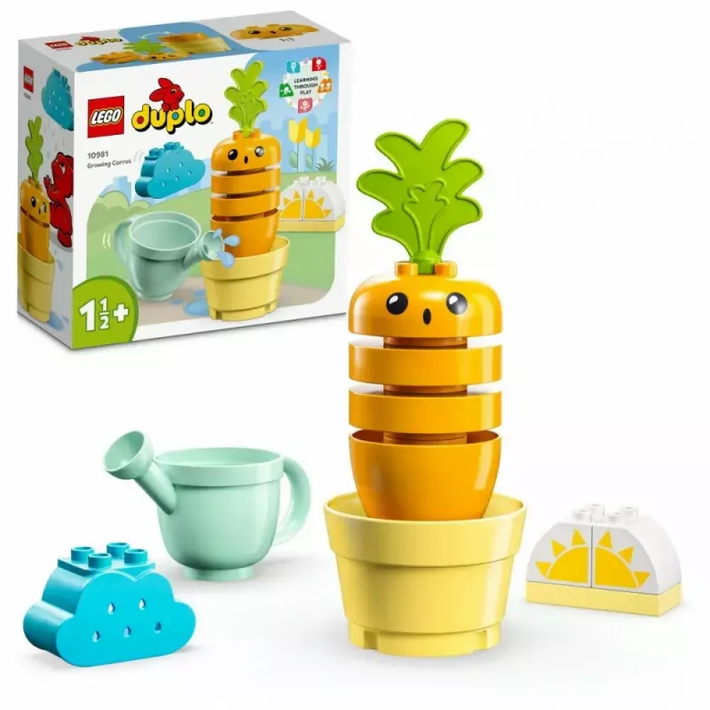 Rotaļlietu komplekts LEGO Duplo 10981 Augošais burkāns — interaktīvs pirmsskolas būvēšanas komplekts