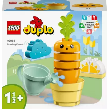 Rotaļlietu komplekts LEGO Duplo 10981 Augošais burkāns — interaktīvs pirmsskolas būvēšanas komplekts