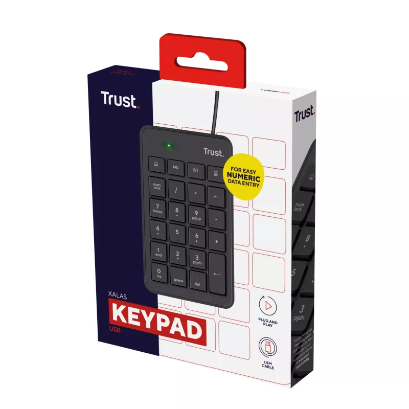 Trust 22221 cipartastatūra klēpjdatoram/datoram, USB, melna