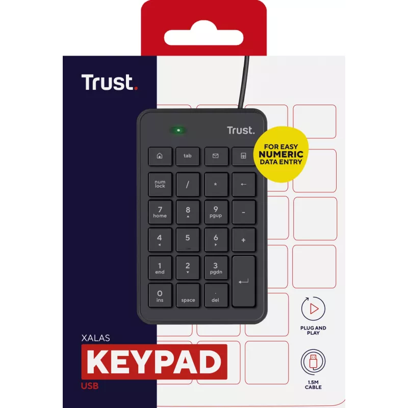 Trust 22221 cipartastatūra klēpjdatoram/datoram, USB, melna