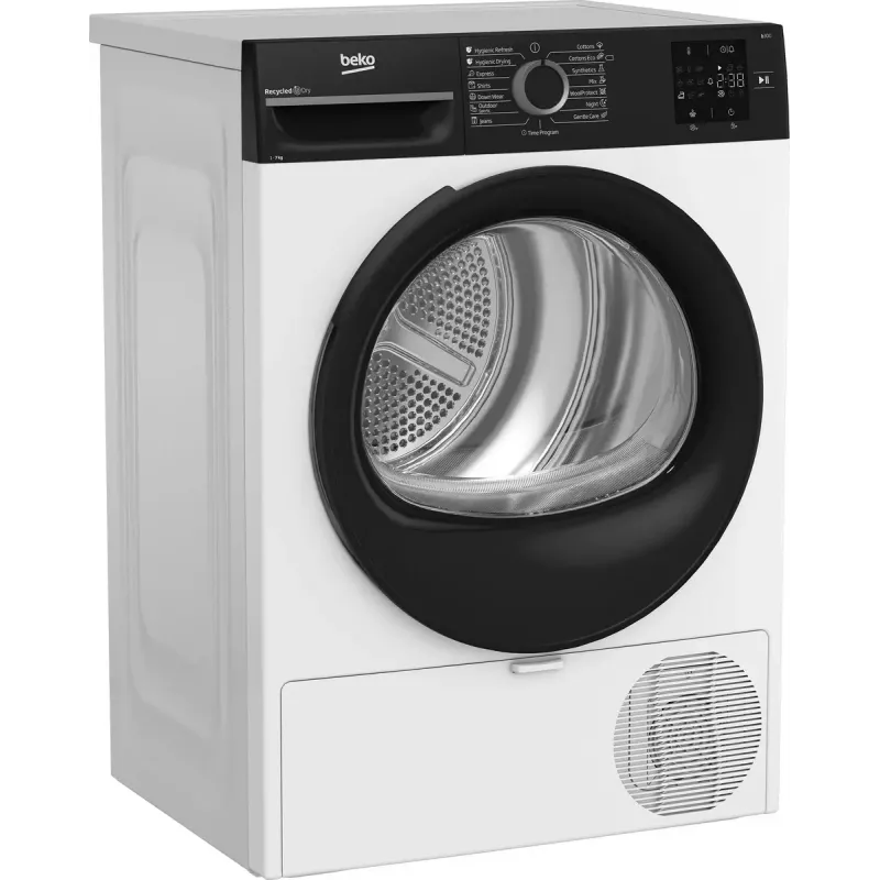 BEKO veļas žāvētājs | BM3T37249WBB | Energoefektivitātes klase C | Ielādējams no priekšpuses | 7 kg | Digitāls | Dziļums 54,5 cm | Balts