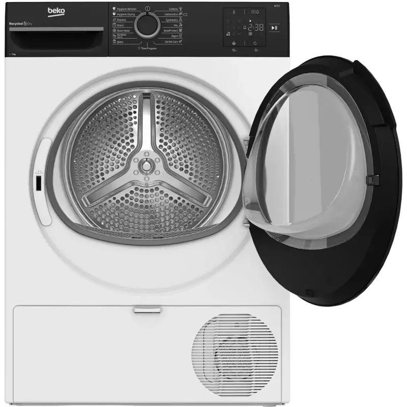 BEKO veļas žāvētājs | BM3T37249WBB | Energoefektivitātes klase C | Ielādējams no priekšpuses | 7 kg | Digitāls | Dziļums 54,5 cm | Balts