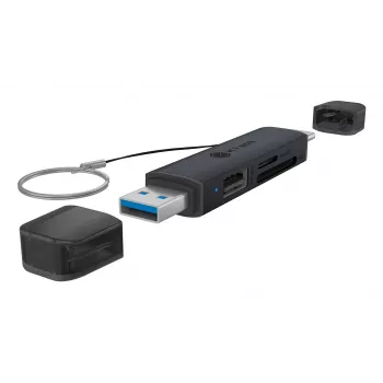 Karšu lasītājs icybox 61179 — USB 3.2 Gen1 3-in-1, USB Type-C un Type-A savienotāji