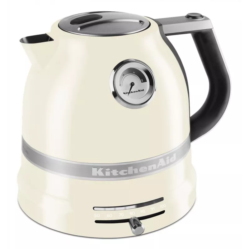 Elektriskā tējkanna KITCHENAID 1,5 l, 2400 W, krēmkrāsā, 7 temperatūras iestatījumi, nerūsējošā tērauda korpuss
