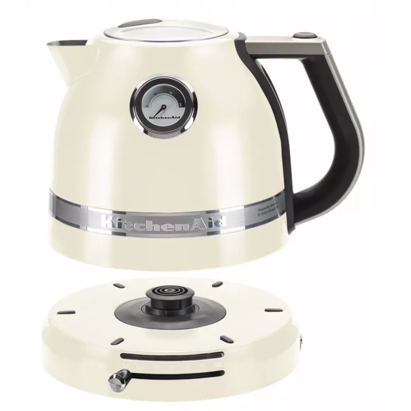 Elektriskā tējkanna KITCHENAID 1,5 l, 2400 W, krēmkrāsā, 7 temperatūras iestatījumi, nerūsējošā tērauda korpuss