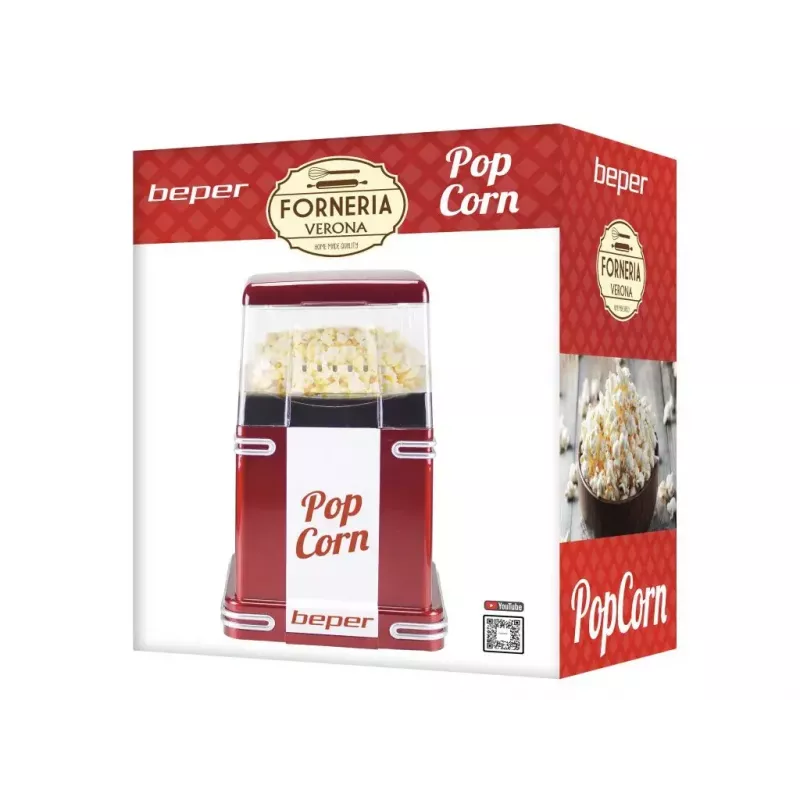 Popkorna gatavošanas iekārta Beper 90.590Y sarkana balta 1200 W 3 min