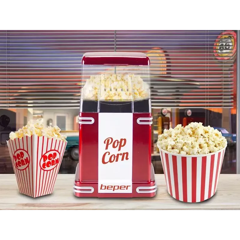 Popkorna gatavošanas iekārta Beper 90.590Y sarkana balta 1200 W 3 min