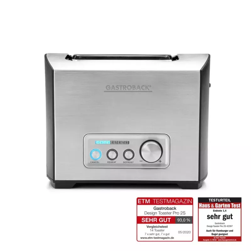 Tosters Gastroback Design Pro 2S 2 šķēles 950 W Melns Nerūsējošais tērauds