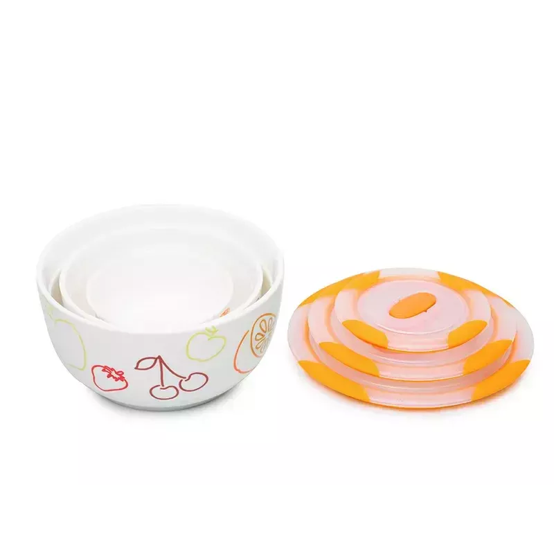 Bowl set OURSSON BS2981RC/OR 1.7 L Round Ceramic oranža balta 3 pc