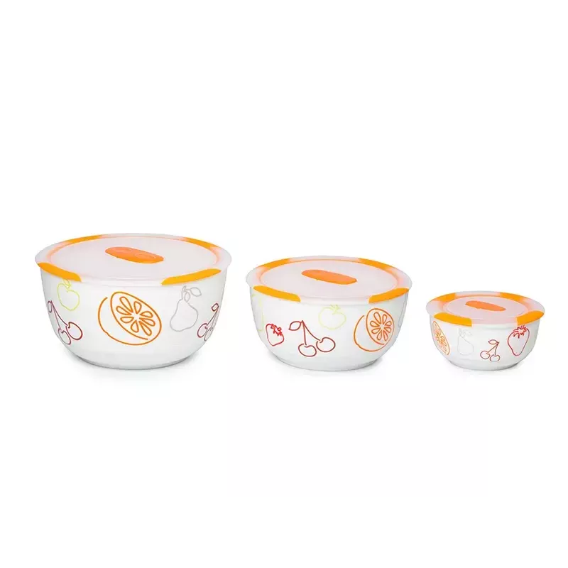 Bowl set OURSSON BS2981RC/OR 1.7 L Round Ceramic oranža balta 3 pc