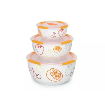 Bowl set OURSSON BS2981RC/OR 1.7 L Round Ceramic oranža balta 3 pc