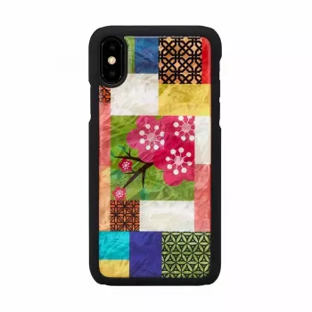 Viedtālruņa maciņš iKins iPhone XS/S — Cherry Blossom balta dizains, aizsargājoša cietā apvalka piemērotība