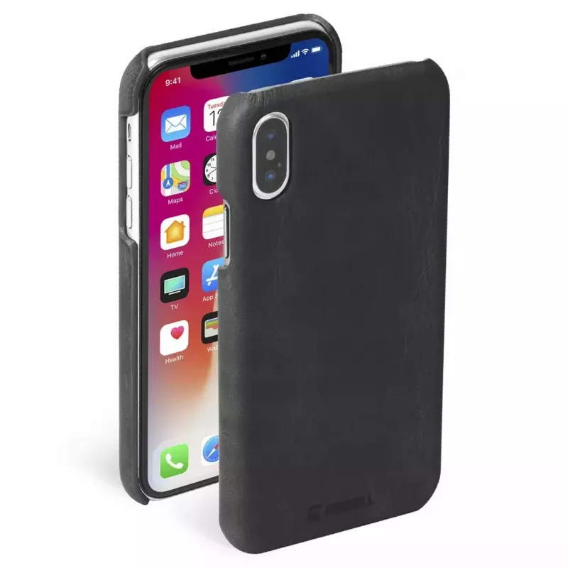 Aizsargājošs telefona maciņš Krusell Sunne Apple iPhone XS Max — vintage Melns