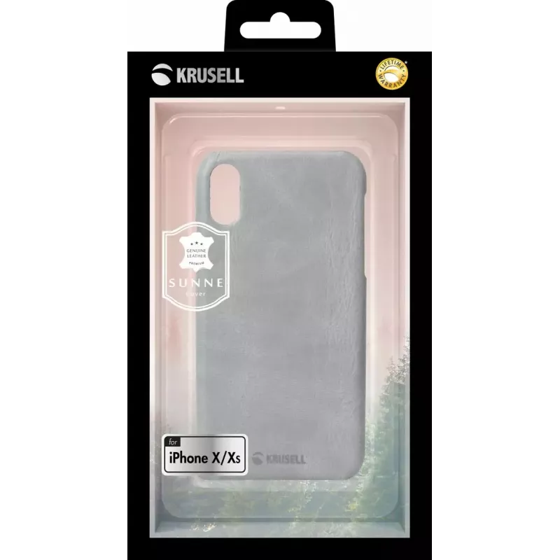 Aizsargājošs tālruņa maciņš Krusell Sunne Apple iPhone XS vintage pelēks