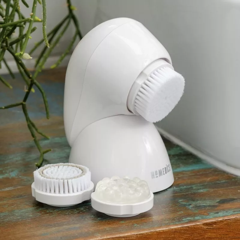 HoMedics FAC-600-EU sejas tīrīšanas suka Pulsācija Rožu zelts, Balta