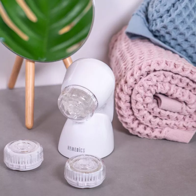 HoMedics FAC-600-EU sejas tīrīšanas suka Pulsācija Rožu zelts, Balta