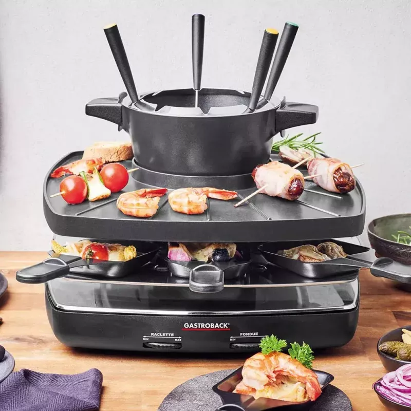 Raclette fondī komplekts Gastroback Family And Friends