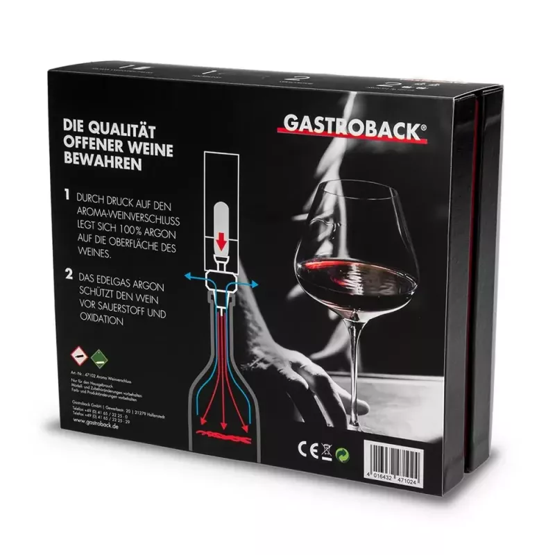 Dekantera aizbāznis Gastroback Aroma 47102 melns nerūsējošais tērauds