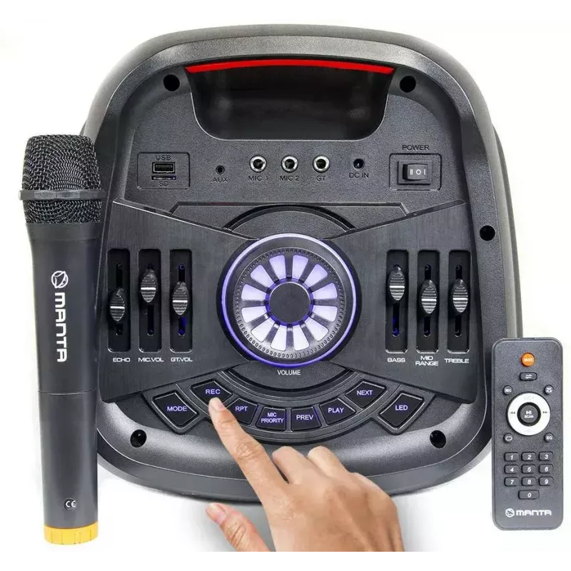 Pārnēsājamais Bluetooth skaļrunis MANTA SPK5310 PRO 20W — bezvadu, uzlādējams, TWS atbalsts