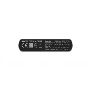Navitel PWR10 AL SILVER Power Bank 10000 mAh