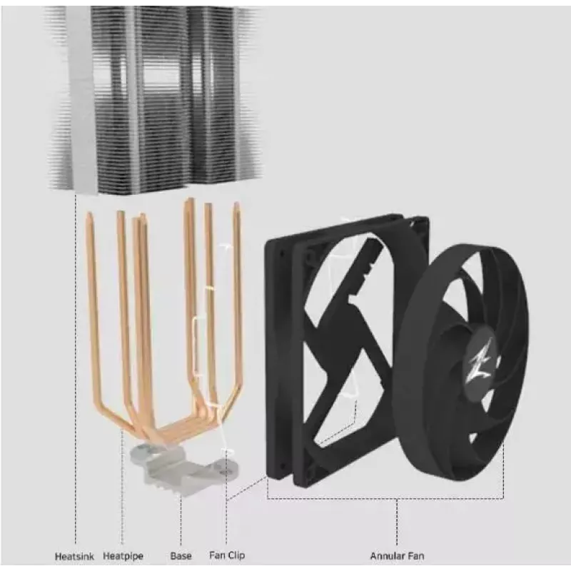 CPU dzesētājs ZALMAN CNPS10X PERFORMA ST ar 120mm ventilatoru un 4 siltuma caurulēm