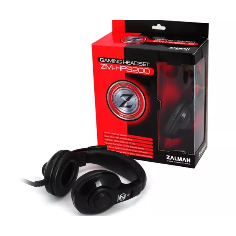 Zalman ZM-HPS200 austiņas/headset ar vadu, galvas stīpa, spēlēm, melnas