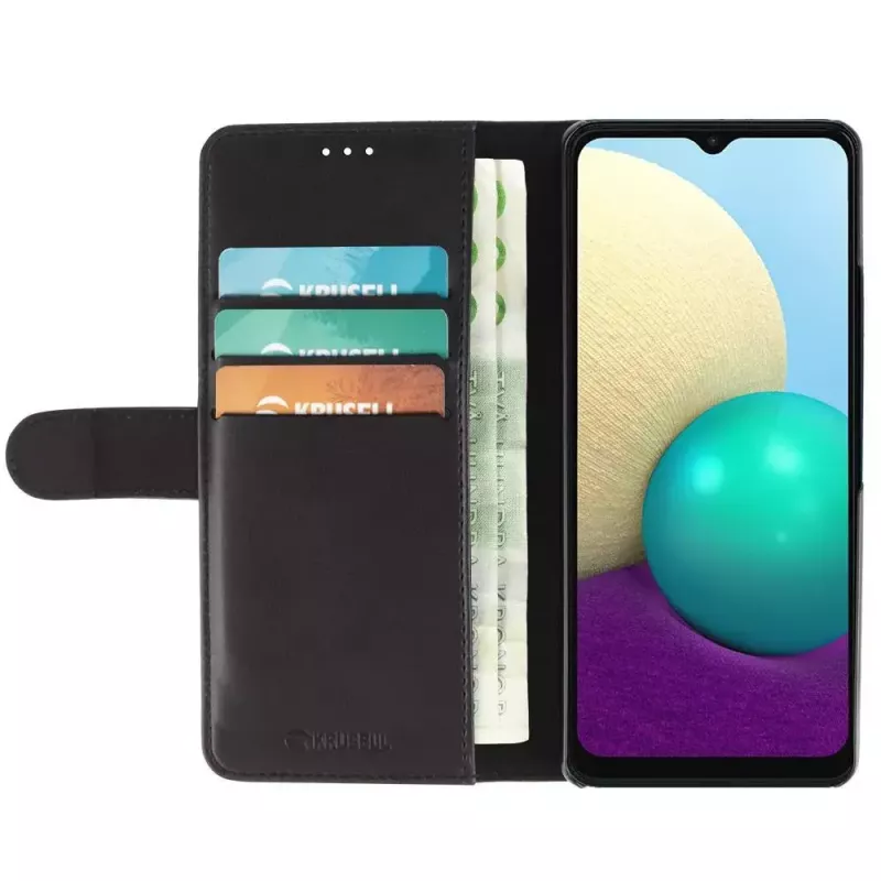 Maciņa tipa maciņš Krusell Galaxy A02 16,5 cm Melns 3 karšu kabatiņas