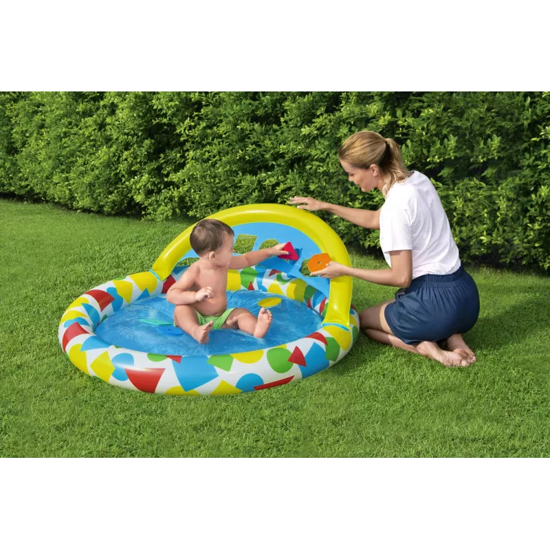 Piepūšamais baseins Bestway 52378, izmēri 47 collas x 46 collas x 18 collas (piepūšamais pagalma baseins)