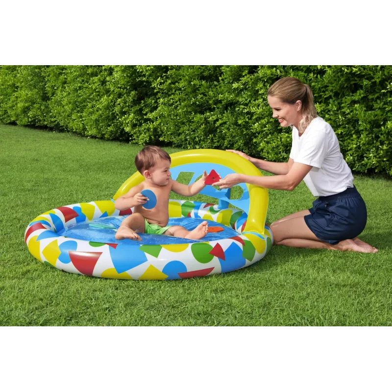 Piepūšamais baseins Bestway 52378, izmēri 47 collas x 46 collas x 18 collas (piepūšamais pagalma baseins)