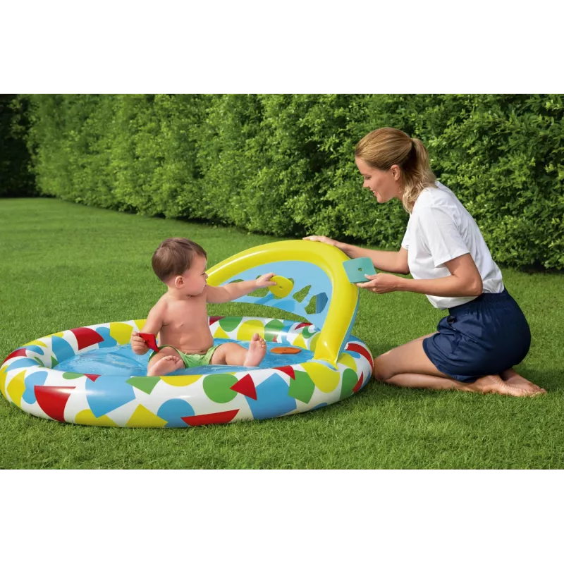 Piepūšamais baseins Bestway 52378, izmēri 47 collas x 46 collas x 18 collas (piepūšamais pagalma baseins)