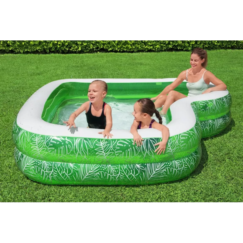 Bestway 7'7 collas x 7'7 collas x 20 collas/2,31 m x 2,31 m x 51 cm Tropical Paradise ģimenes baseins