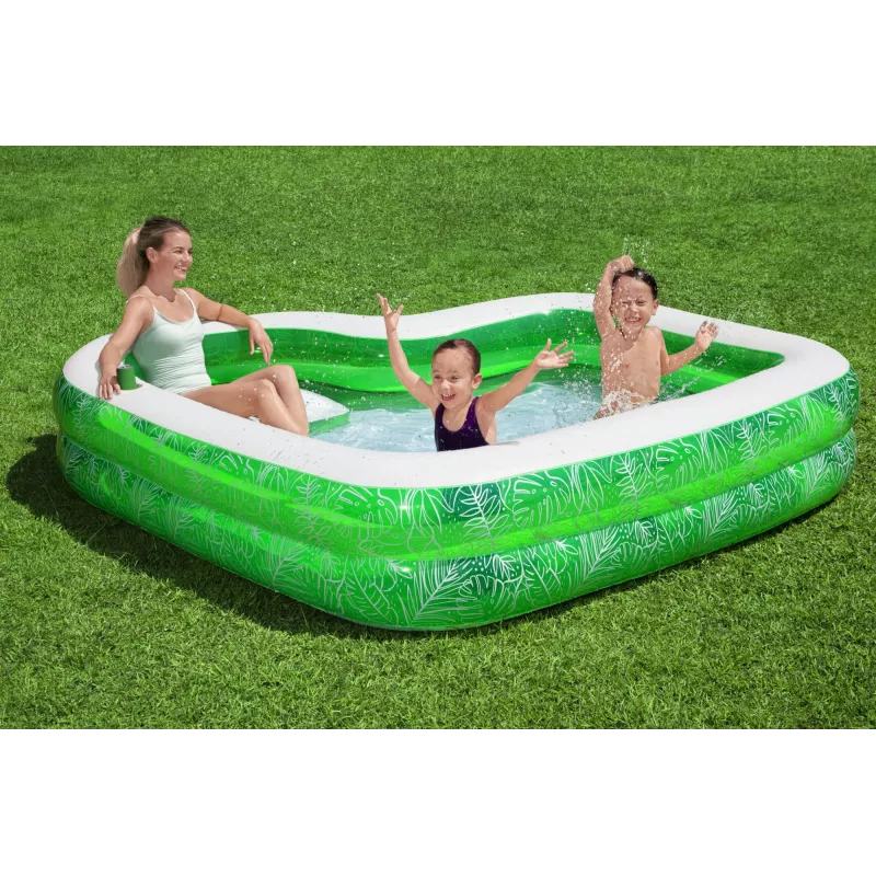 Bestway 7'7 collas x 7'7 collas x 20 collas/2,31 m x 2,31 m x 51 cm Tropical Paradise ģimenes baseins