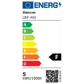 Smart bulb Denver LBF-402 Wi-Fi Melns Transparent Energy Class F