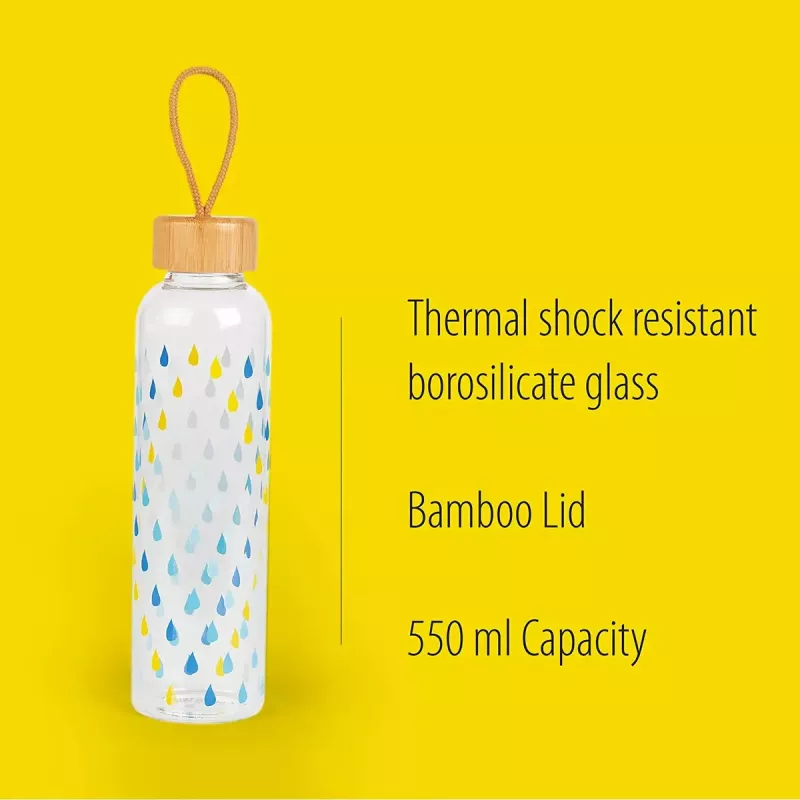 Stikla pudele Cambridge CM06991 550 ml ar bambusa vāciņu
