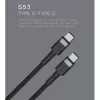 USB-C uz USB-C kabelis Orsen S53, 1 m, 3 A, sarkans