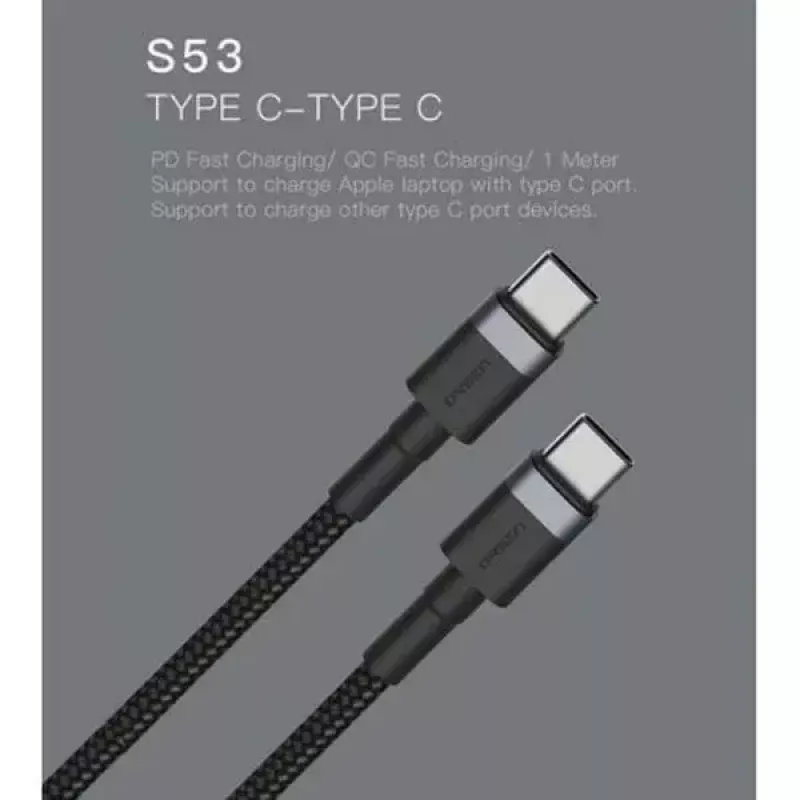USB-C uz USB-C kabelis Orsen S53, 1 m, 3 A, sarkans
