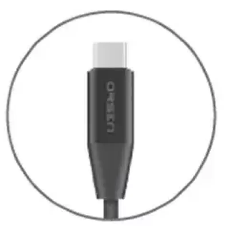 USB Type-C datu kabelis Orsen S33 2.1A 1.2 m — melns