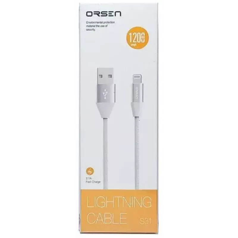 Micro USB datu kabelis Orsen S32 2.1A 1.2 m pelēks