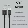 USB A uz USB-C kabelis Orsen S9C 1 m, 2.1 A, melns