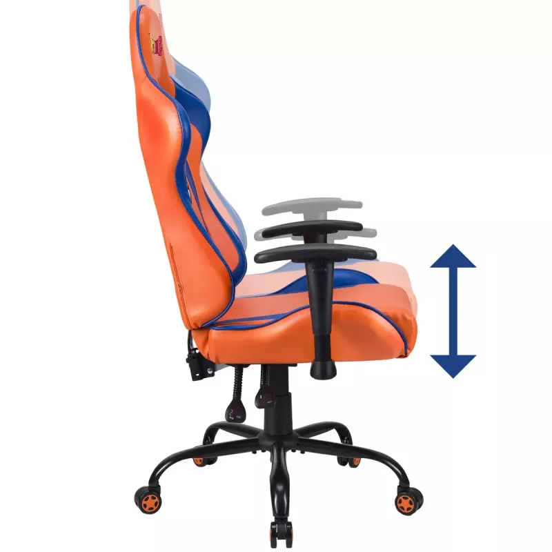 PC spēļu krēsls Subsonic DBZ polsterēts polsterēts sēdeklis pelēks oranžs 125 kg