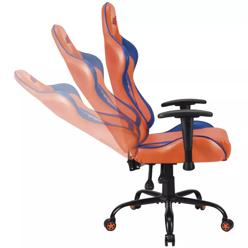 PC spēļu krēsls Subsonic DBZ polsterēts polsterēts sēdeklis pelēks oranžs 125 kg