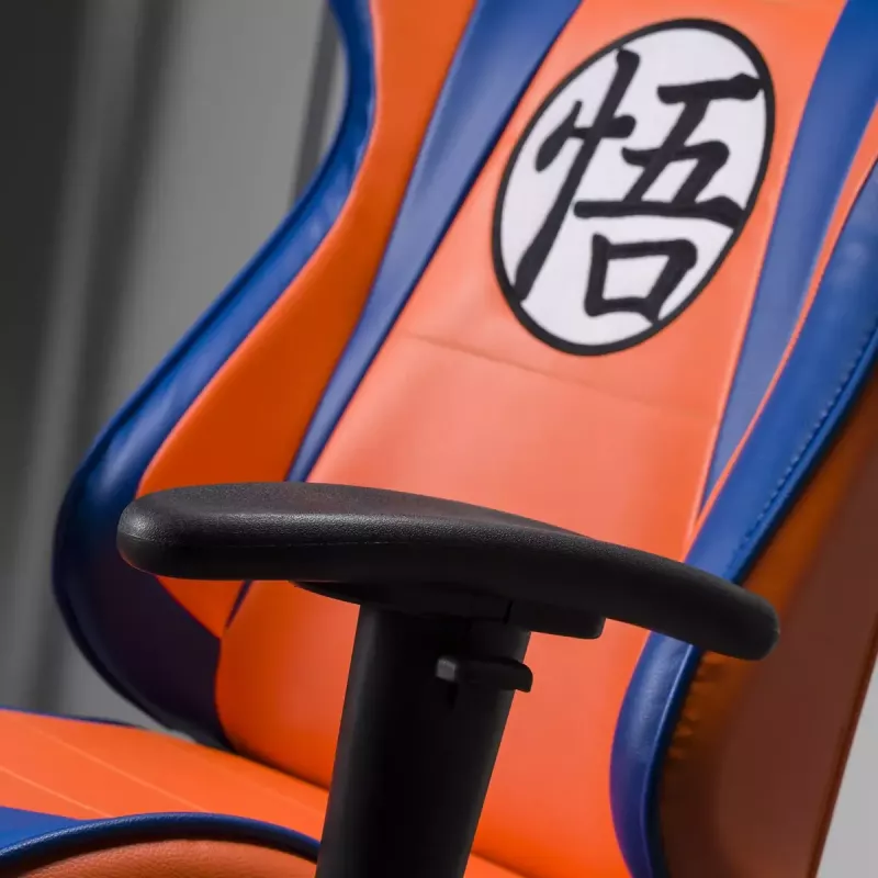 PC spēļu krēsls Subsonic DBZ polsterēts polsterēts sēdeklis pelēks oranžs 125 kg