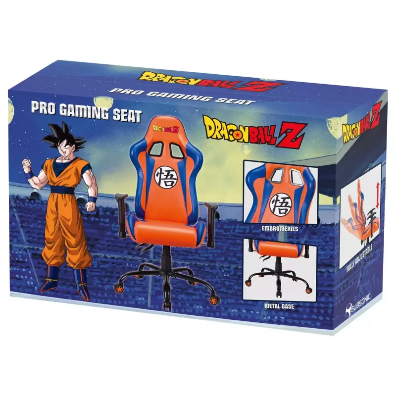 PC spēļu krēsls Subsonic DBZ polsterēts polsterēts sēdeklis pelēks oranžs 125 kg