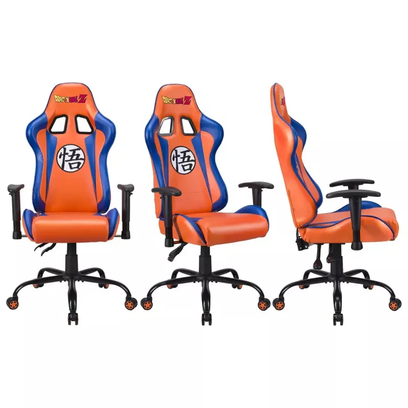 PC spēļu krēsls Subsonic DBZ polsterēts polsterēts sēdeklis pelēks oranžs 125 kg