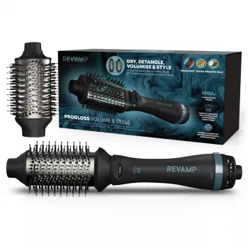 Revamp Progloss Volume & Style Hot Brush Style Hot air brush Warm Melns 1000 W 3 m