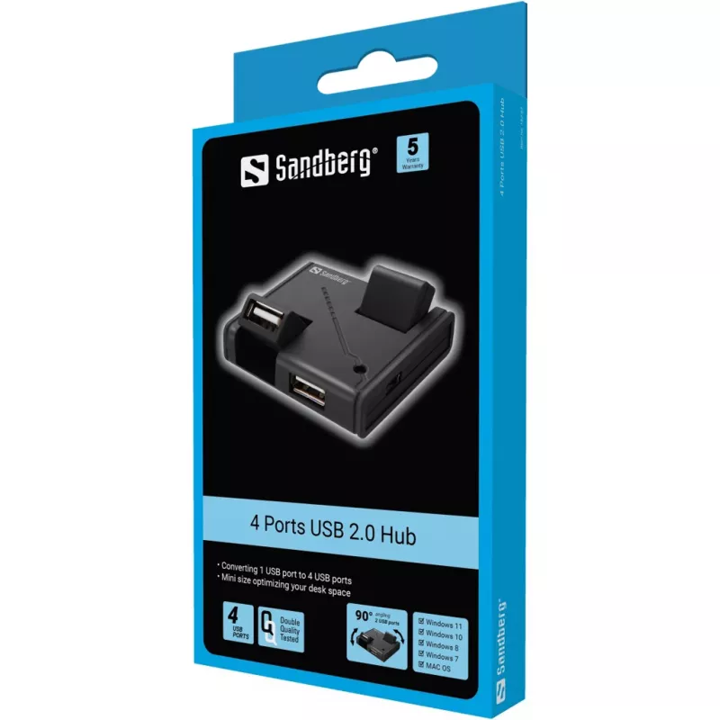 Sandberg USB centrmezgls 4 porti