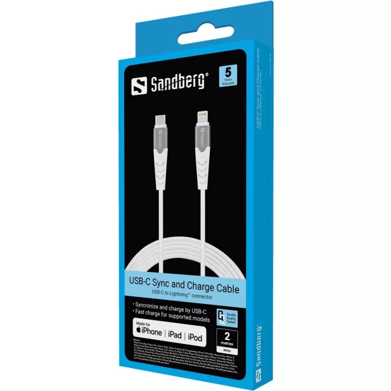 Sandberg USB-C PD to Lightning MFI 2M PRO kabelis 2m Lightning USB C