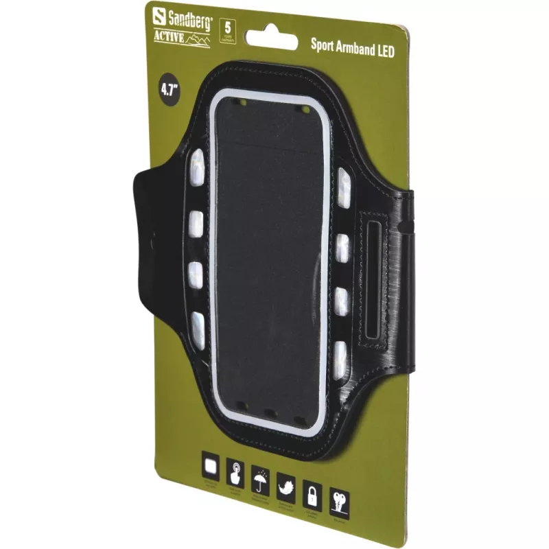 Rokas siksnas futrālis Sandberg Sport Armband LED 4.7''